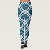 Tartan in blauwe en witte Leggings (Achterkant)