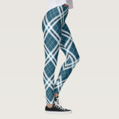 Tartan in blauwe en witte Leggings (Rechts)