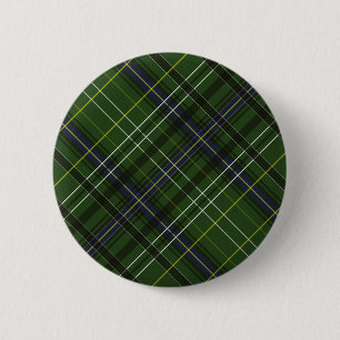 Tartan in groen ronde button 5,7 cm
