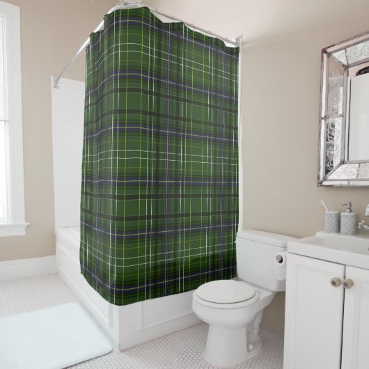 Tartan in het groen douchegordijn (In situ)