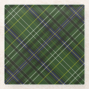 Tartan in het groen glazen onderzetter