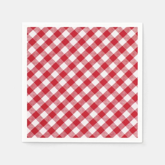 Tartan in het wit en rood servet (Voorkant)