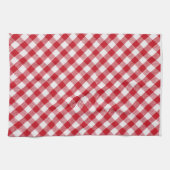 Tartan in het wit en rood theedoek (Horizontaal)