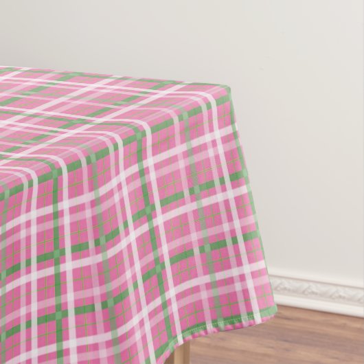 Tartan in roze, groen en wit tafelkleed (Voorbeeld)