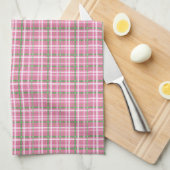 Tartan in roze, groen en wit theedoek (Quarter Fold)