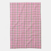 Tartan in roze, groen en wit theedoek (Verticaal)