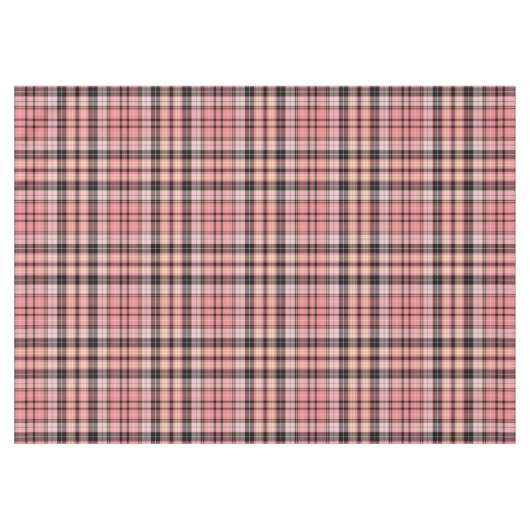 Tartan in roze, perzikkleurig, zwart tafelkleed (Voorkant (Horizontaal))