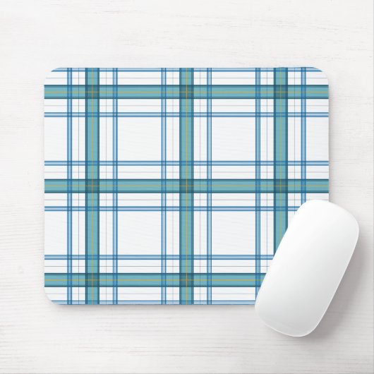 Tartan in turquoise muismat (Met muis)