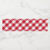 Tartan in wit en rood waterfles etiket (Enkel label)