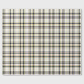 Tartan - Ivory Mustard Gold en Graphite Cadeaupapier (Vlak)