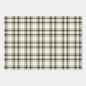 Tartan - Ivory Mustard Gold en Graphite Inpakpapier Vel (Voorkant 3)