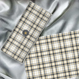 Tartan - Ivory Mustard Gold en Graphite Tissuepapier