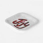 Tartan Joy over witte baars Papieren Bordje (Gebogen)