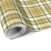 Tartan - Karamel goud-wit-groen Cadeaupapier (Rol Hoek)