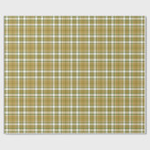Tartan - Karamel goud-wit-groen Cadeaupapier (Vlak)