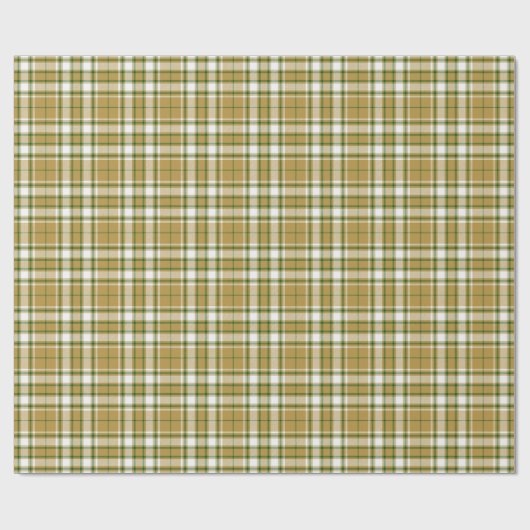 Tartan - Karamel goud-wit-groen Cadeaupapier (Vlak)