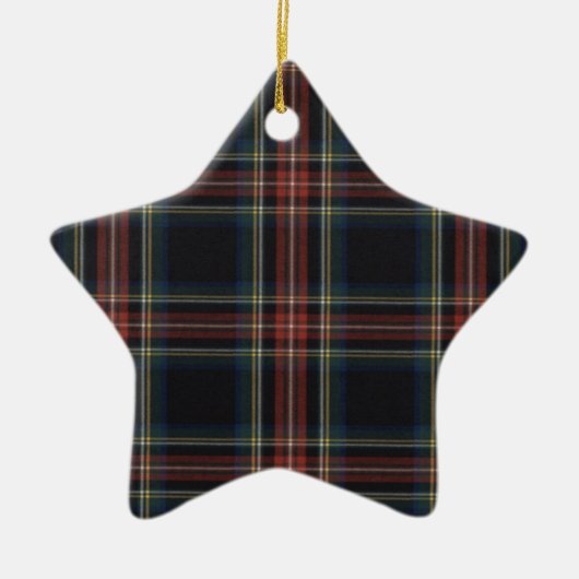 Tartan Keramisch Star-Ornament Keramisch Ornament (Voorkant)