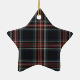 Tartan Keramisch Star-Ornament Ornament