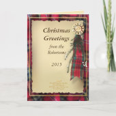 Tartan kerstkaart feestdagen kaart (Voorkant)