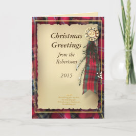 Tartan kerstkaart feestdagen kaart