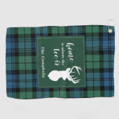Tartan Kerstmis Clan Campbell Persoonlijke spelreg Golfhanddoek (Horizontaal)