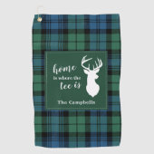 Tartan Kerstmis Clan Campbell Persoonlijke spelreg Golfhanddoek (Voorkant)
