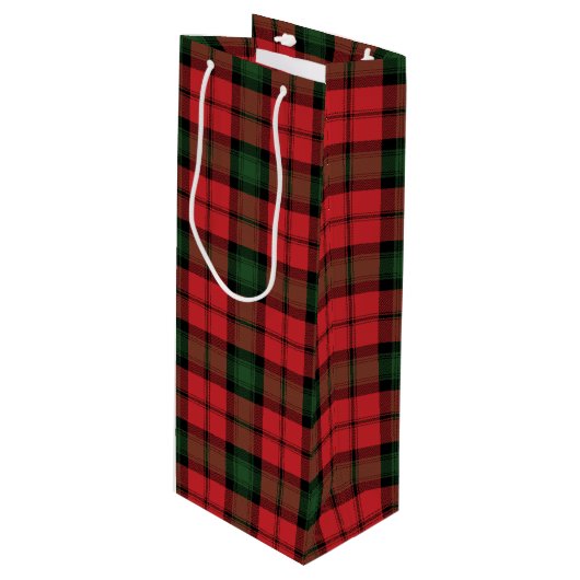 Tartan Kerstmis Clan Kerr Red Gecontroleerd Wijn Cadeautas (Voorkant Gekanteld)
