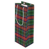 Tartan Kerstmis Clan MacCulloch Green Check Pset Wijn Cadeautas (Voorkant Gekanteld)
