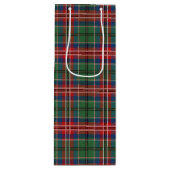 Tartan Kerstmis Clan MacCulloch Green Check Pset Wijn Cadeautas (Voorkant)