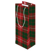 Tartan Kerstmis Clan MacKinnon Green Red Pset Wijn Cadeautas (Achterkant Gekanteld)