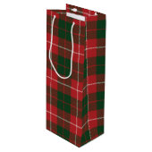 Tartan Kerstmis Clan MacKinnon Green Red Pset Wijn Cadeautas (Voorkant Gekanteld)