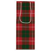 Tartan Kerstmis Clan MacKinnon Green Red Pset Wijn Cadeautas (Voorkant)