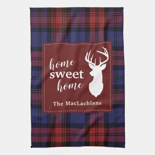 Tartan Kerstmis Clan MacLachlan Gepersonaliseerd Theedoek (Verticaal)