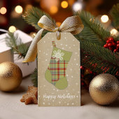 Tartan Kerstmis Groen en Rood ID209 Cadeaulabel