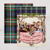 Tartan Kerstmis Kaart of uitnodiging (Voorkant / Achterkant)