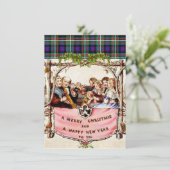 Tartan Kerstmis Kaart of uitnodiging (Staand voorkant)