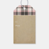 Tartan Kerstmis Roze en Grijs ID209 Cadeaulabel (Achterkant)