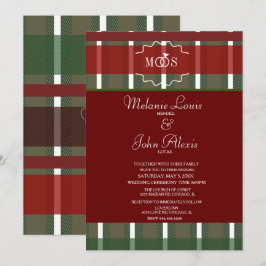 Tartan Kerstmis Schotland Winter Bourgondië Trouwe Kaart