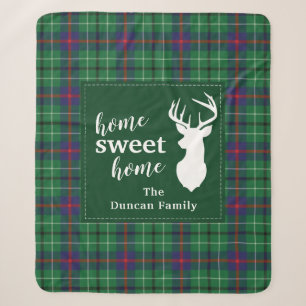 Tartan Kerstmis Sweet Home Plaid Gepersonaliseerd Sherpa Deken
