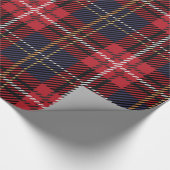 Tartan kerstspeldenstang cadeaupapier (Hoek)