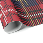 Tartan kerstspeldenstang cadeaupapier (Rol Hoek)