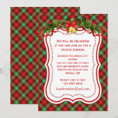 Tartan laat kerstfeestvieren uitnodiging achter (Voorkant / Achterkant)