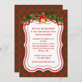 Tartan laat kerstfeestvieren uitnodiging achter (Voorkant / Achterkant)