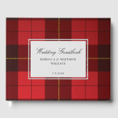 Tartan Landelijk Wallace Schotsgeruit Rood Zwart G Gastenboek (Voorkant)