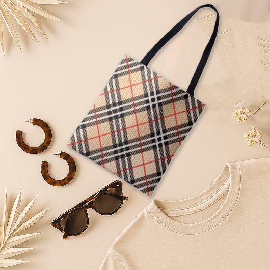 Tartan Layered Checker Tote Bag