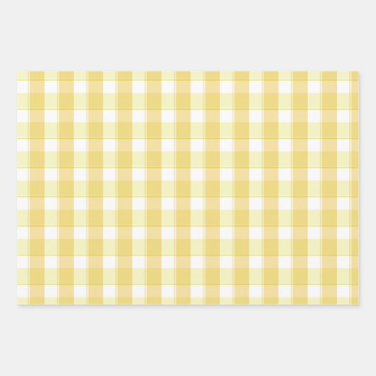 Tartan lemon yellow set wrapping paper (Voorkant)
