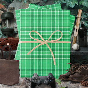Tartan - Levendig Medium Groen tot Donkergroen Inpakpapier Vel