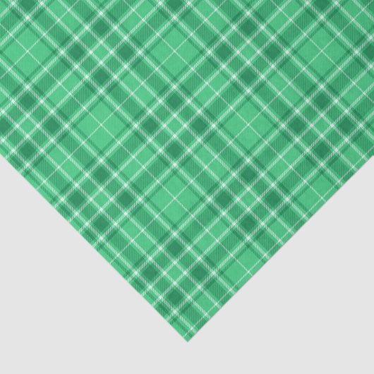 Tartan - Levendig Medium Groen tot Donkergroen Tissuepapier (Detail)