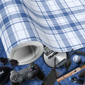 Tartan - Levendig Pastel blauw naar Navy Blue Cadeaupapier