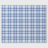 Tartan - Levendig Pastel blauw naar Navy Blue Cadeaupapier (Vlak)